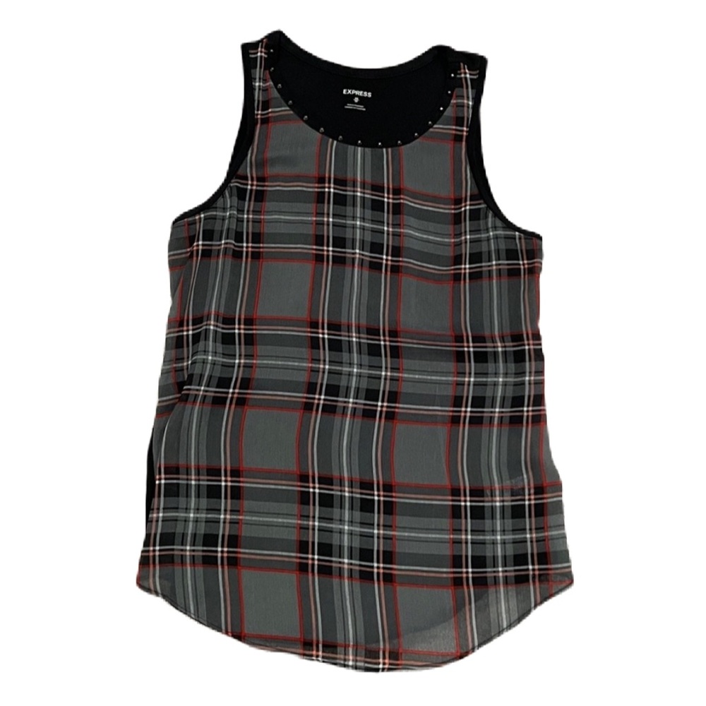 Express plaid tank top.  Size XS.  Semi sheer.